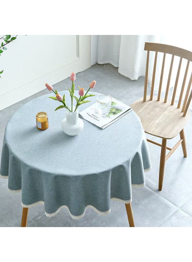 Moon Time Mengtingyuan Tablecloth, Nordic Plain Color, Fresh Style, Home Use, Cotton And Linen Texture, Waterproof And Oil-proof, For Coffee Table And Dining Table, 160*160cm - Image 3