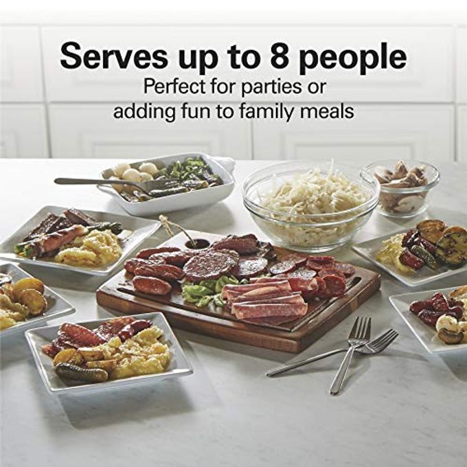 Hamilton Beach Electric Indoor Raclette Table Grill, 200 Sq. In. Pfas-Free Nonstick Griddle Serves Up To 8 People For Parties And Family Fun, Includes 8 Warming Trays, Black (31612Mn-Mx) - Image 2