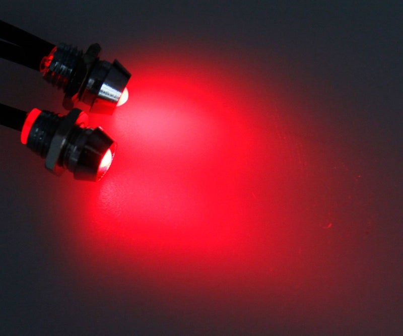 Micro Traders 2pcs 0.24inch Car Panel Indicator Lamp Warning Light 12V Red LED Metal Truck Van - Image 2