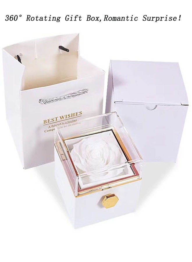 علبةالهديّة الدوّارة مع الوردةالطبيعيّةالمتجفّفة - Image 1