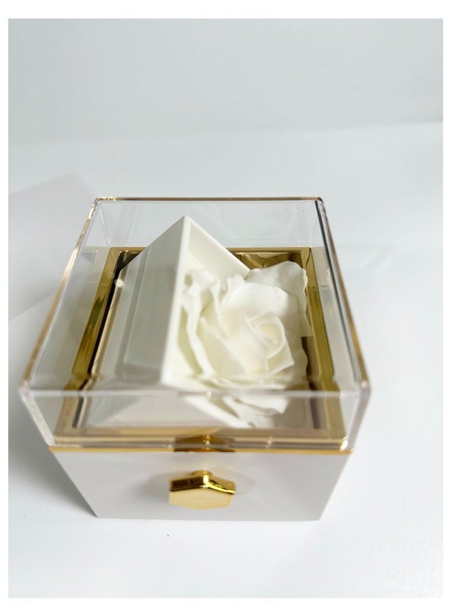 علبةالهديّة الدوّارة مع الوردةالطبيعيّةالمتجفّفة - Image 2