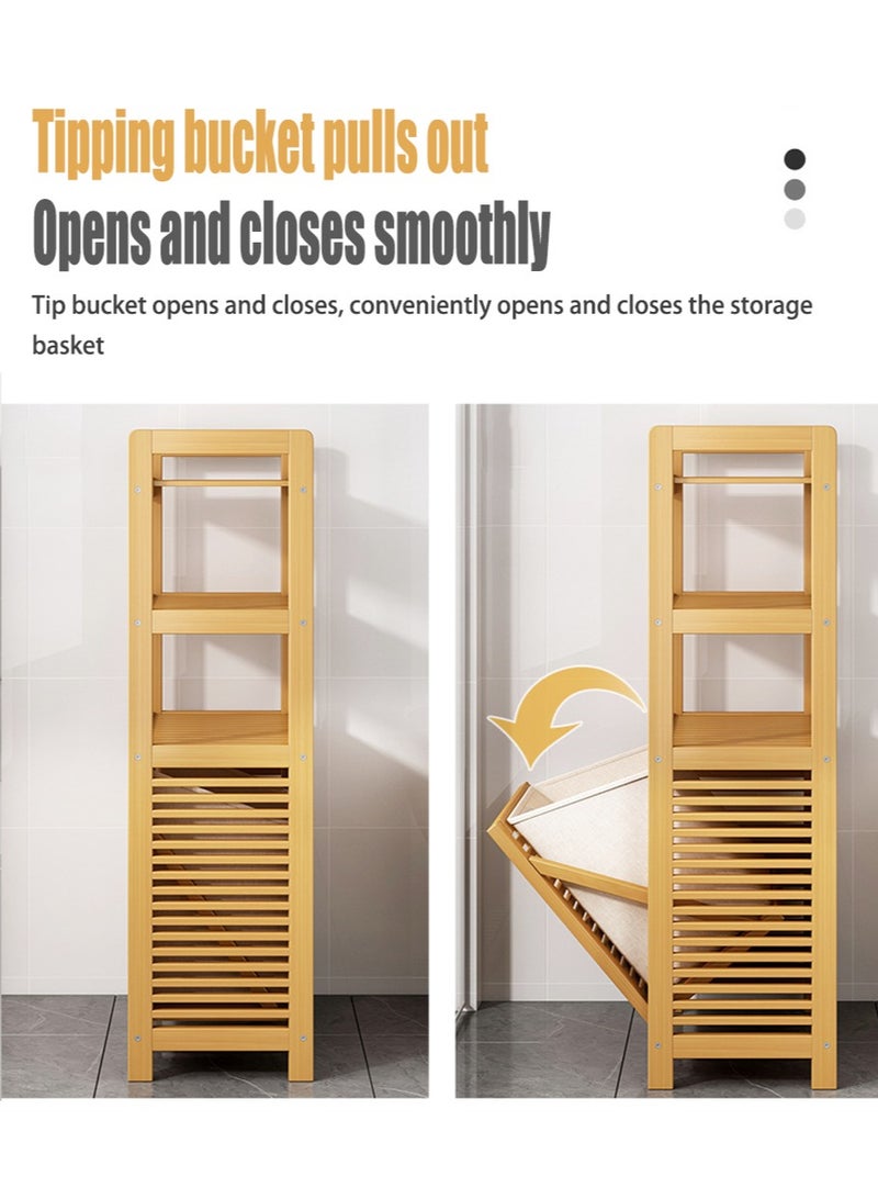 Leon Home 3-layer bathroom storage rack, dirty clothes storage rack, household dirty clothes basket, suitable for bathroom, balcony - Image 2