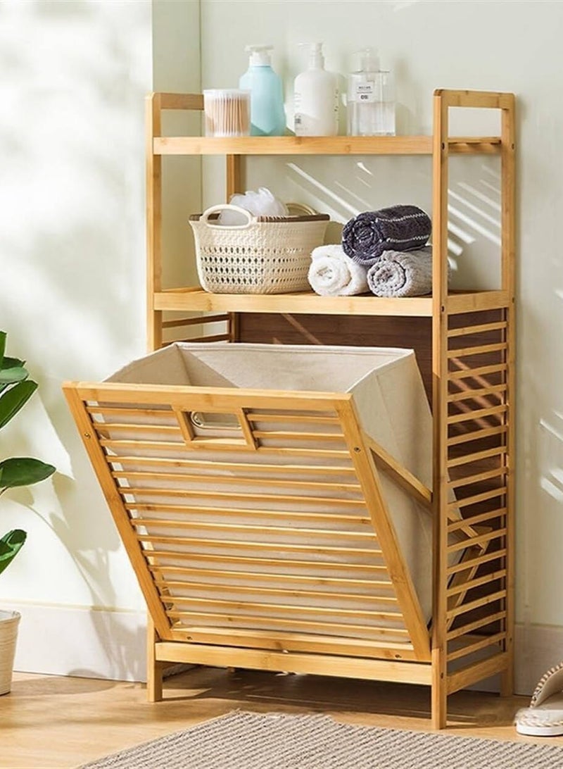 Leon Home 3-layer bathroom storage rack, dirty clothes storage rack, household dirty clothes basket, suitable for bathroom, balcony - Image 1