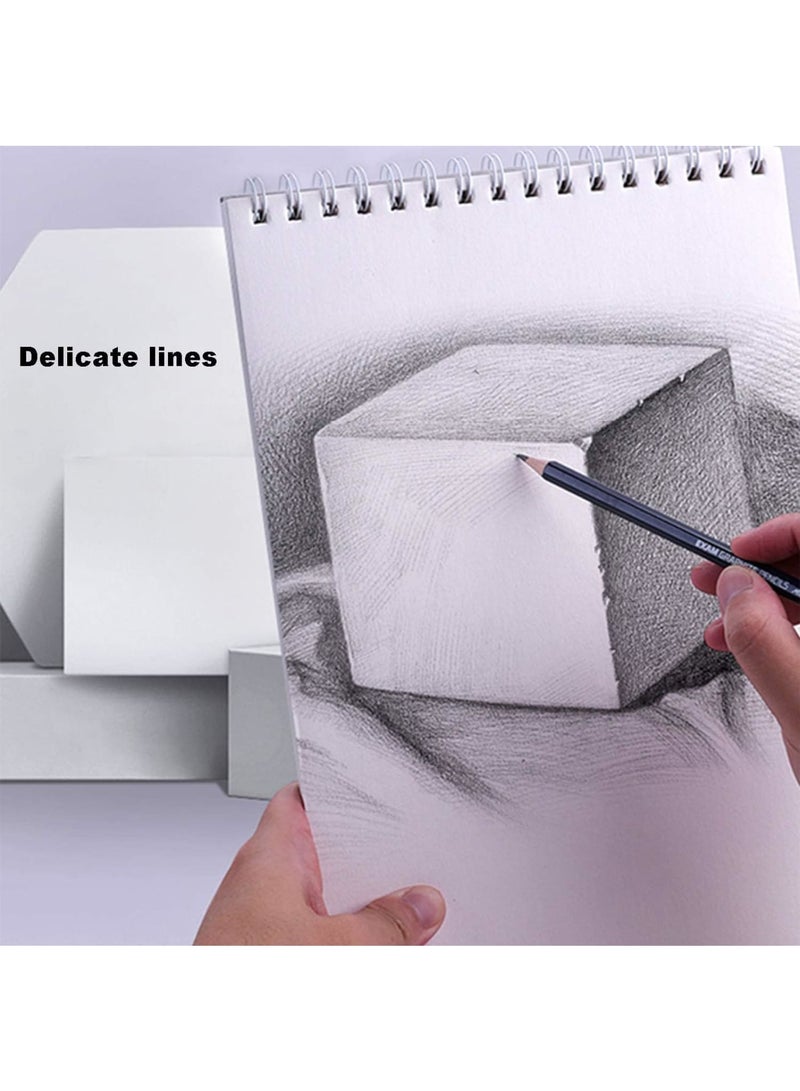 SOLARAE دفتر رسم، 8”X11.5” 100 صفحة (110gsm)، دفتر رسم فني ملزم حلزوني، ورق رسم متين خالي من الأحماض للرسم، الطلاء، الرسم التخطيطي أو الكتابة العشوائية، غلاف وردي، ورق أبيض - Image 4