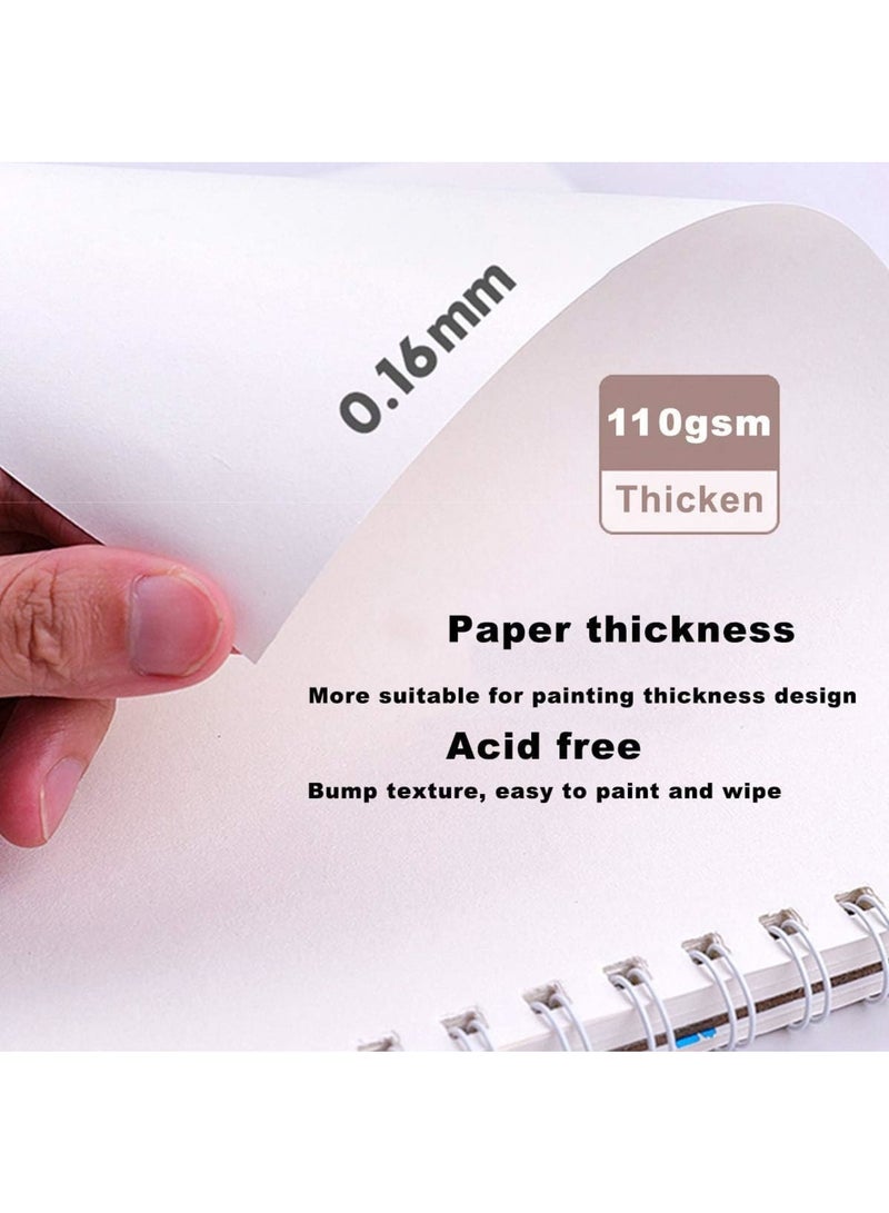 SOLARAE دفتر رسم، 8”X11.5” 100 صفحة (110gsm)، دفتر رسم فني ملزم حلزوني، ورق رسم متين خالي من الأحماض للرسم، الطلاء، الرسم التخطيطي أو الكتابة العشوائية، غلاف وردي، ورق أبيض - Image 2