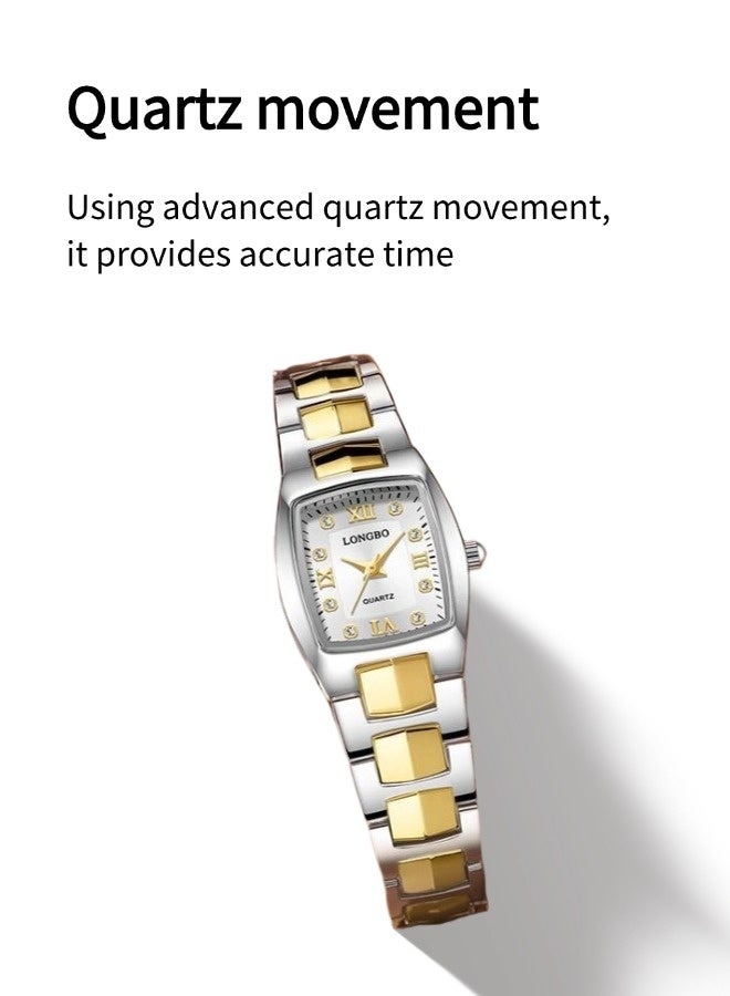 Longbo Women's Waterproof Square Watch（Steel strap watch, square business watch, simple and atmospheric quartz watch）  - Image 4