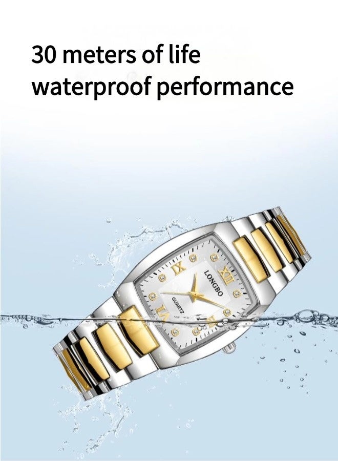 Longbo Women's Waterproof Square Watch（Steel strap watch, square business watch, simple and atmospheric quartz watch）  - Image 5
