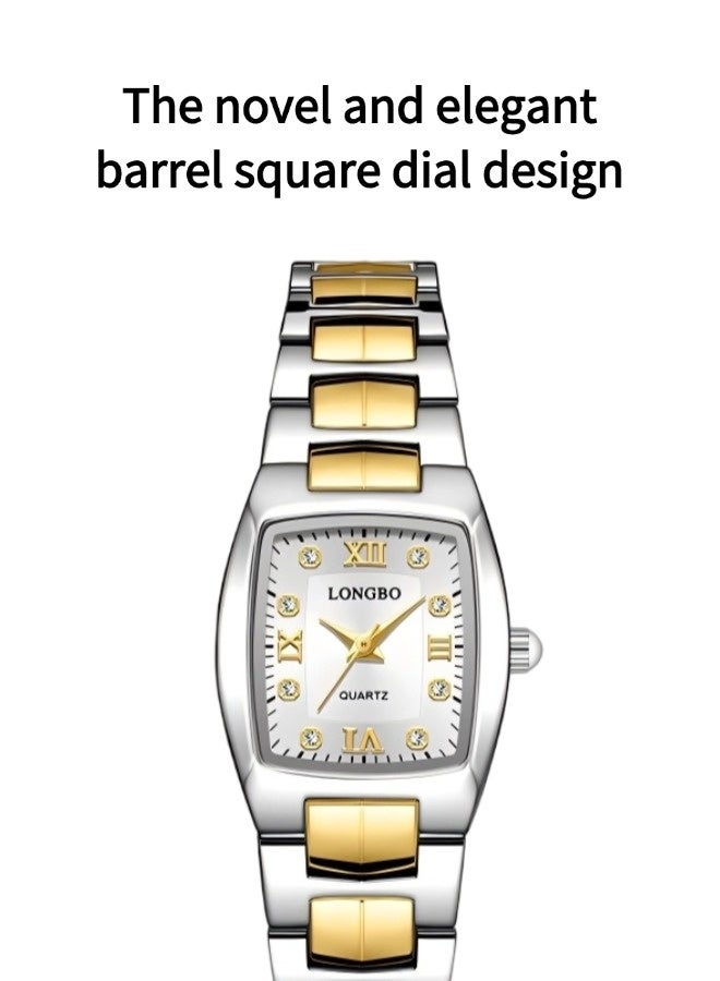 Longbo Women's Waterproof Square Watch（Steel strap watch, square business watch, simple and atmospheric quartz watch）  - Image 2