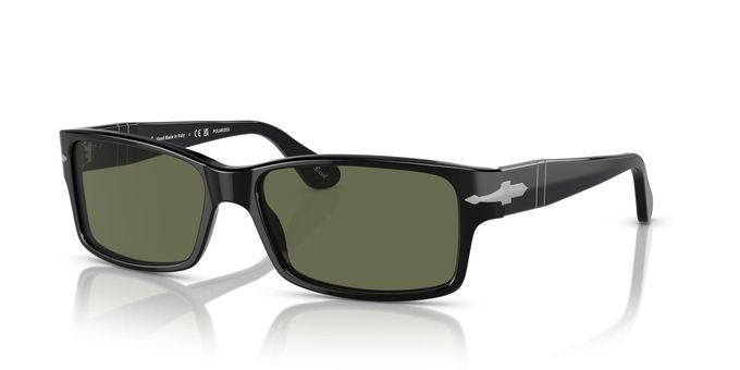 Persol Po2803S Rectangular Sunglasses, Black/Green Polarized, 58 Mm - Image 4