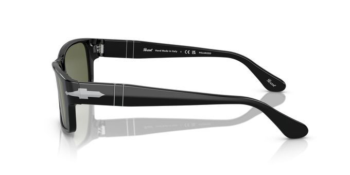 Persol Po2803S Rectangular Sunglasses, Black/Green Polarized, 58 Mm - Image 2