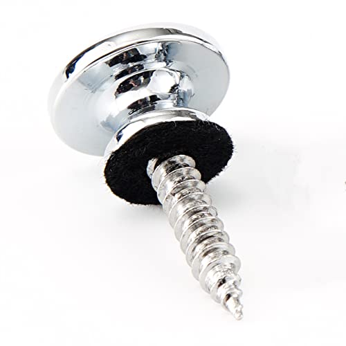 Miwayer Guitar Strap Locks Ukulele Straplock Bass Strap Buttons Metal Strap Retainer System with Strap Blocks (Chrome Silver 4 PCS) - Image 4
