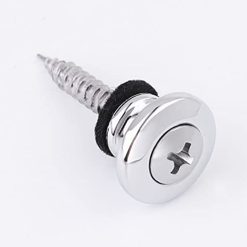 Miwayer Guitar Strap Locks Ukulele Straplock Bass Strap Buttons Metal Strap Retainer System with Strap Blocks (Chrome Silver 4 PCS) - Image 5