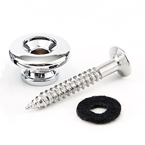 Miwayer Guitar Strap Locks Ukulele Straplock Bass Strap Buttons Metal Strap Retainer System with Strap Blocks (Chrome Silver 4 PCS) - Image 3