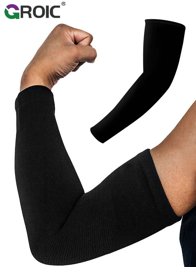 GROIC Compression Arm Sleeve,Arm Brace for Forearm, Bicep, Triceps, Tennis Elbow,Elbow Brace for Arthritis, Bursitis Pain Relief, Injury Recovery,Arm support for Men & Women(L) - Image 1