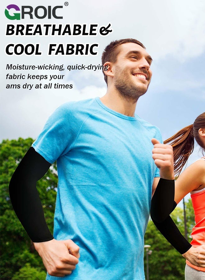 GROIC Compression Arm Sleeve,Arm Brace for Forearm, Bicep, Triceps, Tennis Elbow,Elbow Brace for Arthritis, Bursitis Pain Relief, Injury Recovery,Arm support for Men & Women(L) - Image 4