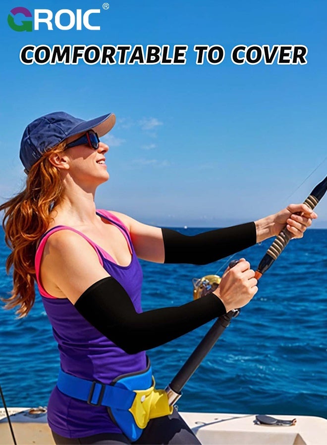 GROIC Compression Arm Sleeve,Arm Brace for Forearm, Bicep, Triceps, Tennis Elbow,Elbow Brace for Arthritis, Bursitis Pain Relief, Injury Recovery,Arm support for Men & Women(L) - Image 3