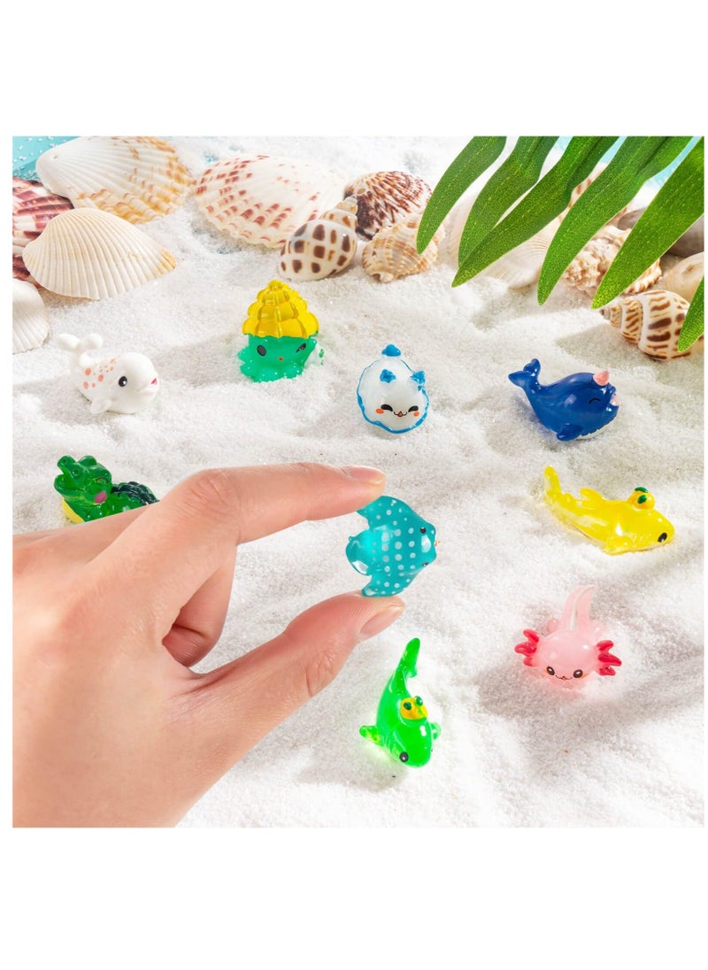 Y&D - SYOSI, 30Pcs Ocean Themed Mini Resin Animals Figures, Tiny for Fish Tank, Micro Landscape Aquarium, Birthday Party and Sea - Image 1