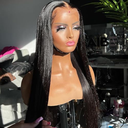BEEOS 13x6 Full Frontal SKINLIKE Real HD Lace Wig 180 Density Straight Human Hair PrePlucked Vivid Clean Hairline Bleached Knots 010mm Ultrathin Invisible Lace Wig 24 Inch - Image 3