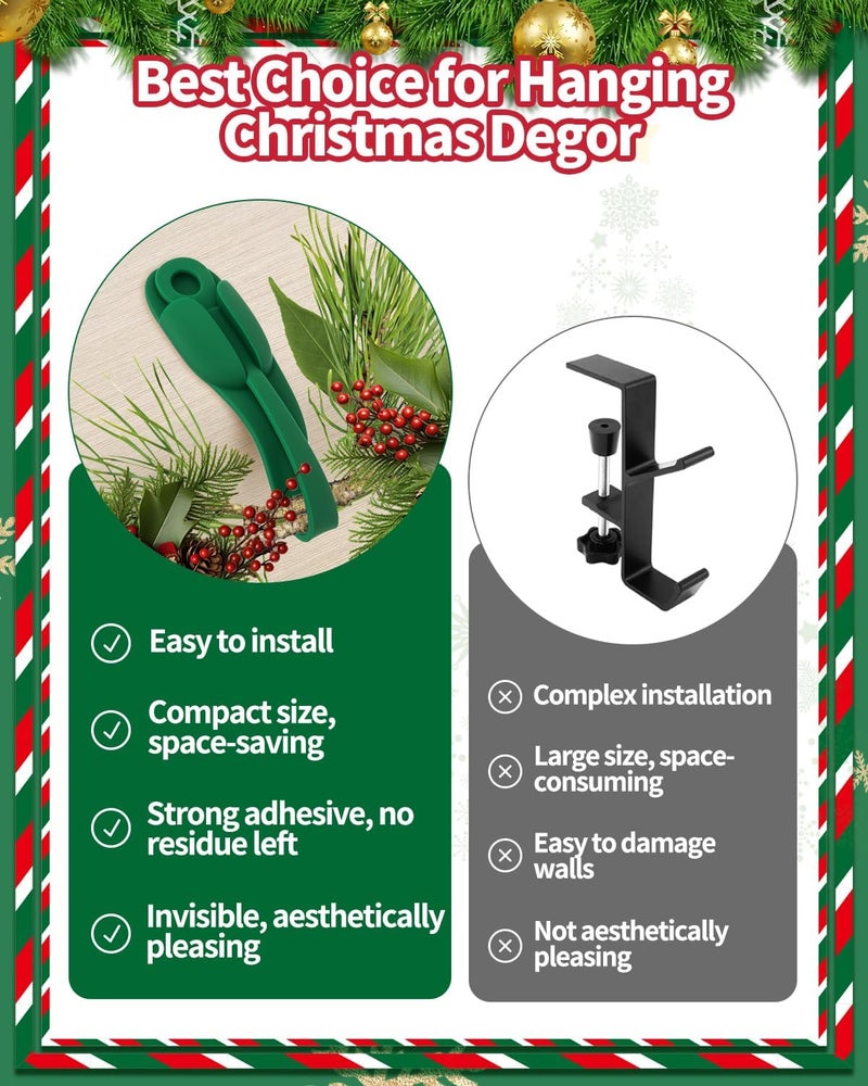 Cfyosnk 12 PCS Christmas Garland Hangers for Mantle, Fireplace Stocking and Garland Hanger, Stretchable and Reusable Silicone Adhesive Tape, Suitable for Christmas Door Frame, Staircase Decoration - Image 4