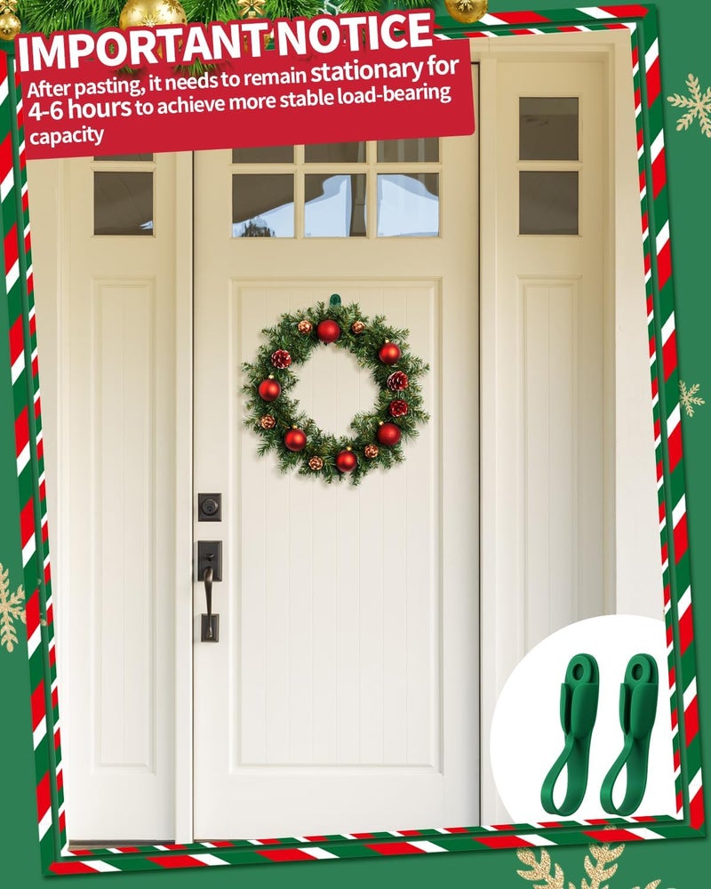Cfyosnk 12 PCS Christmas Garland Hangers for Mantle, Fireplace Stocking and Garland Hanger, Stretchable and Reusable Silicone Adhesive Tape, Suitable for Christmas Door Frame, Staircase Decoration - Image 2