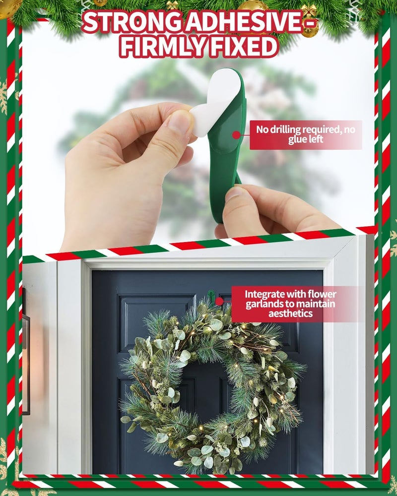 Cfyosnk 12 PCS Christmas Garland Hangers for Mantle, Fireplace Stocking and Garland Hanger, Stretchable and Reusable Silicone Adhesive Tape, Suitable for Christmas Door Frame, Staircase Decoration - Image 5