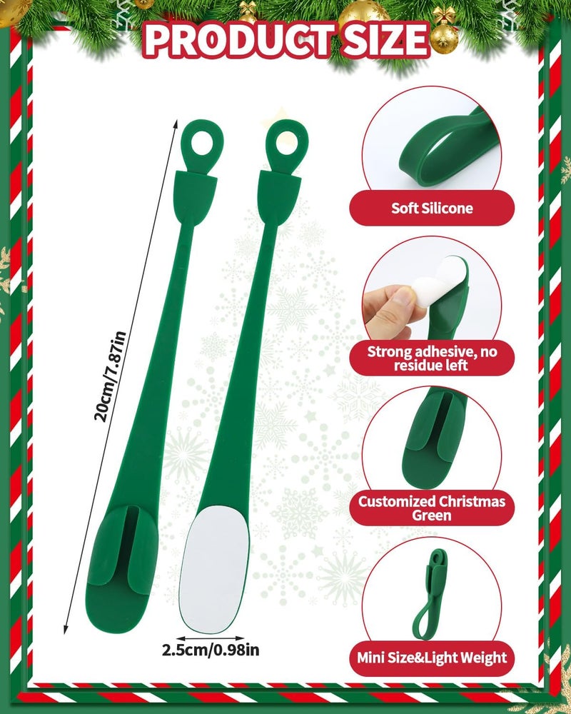 Cfyosnk 12 PCS Christmas Garland Hangers for Mantle, Fireplace Stocking and Garland Hanger, Stretchable and Reusable Silicone Adhesive Tape, Suitable for Christmas Door Frame, Staircase Decoration - Image 3