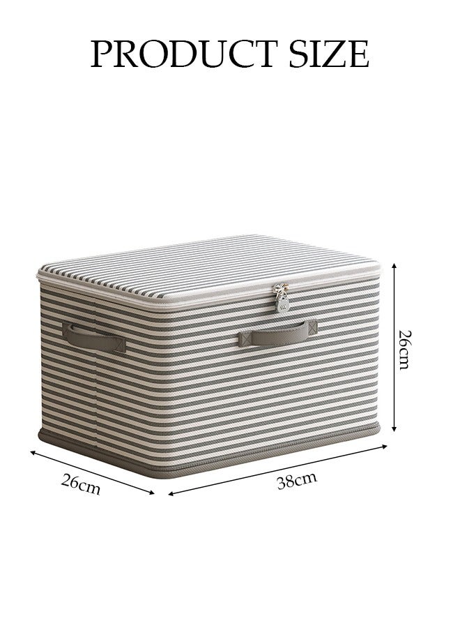 DUNISO 2 Pcs Large Clothes Storage Box，Waterproof Moving Tote Bag，Foldable Storage Containers，With Zipper and Handle，Lockable,Dustproof,for Blankets and Quilts, Bedding, Sweater, Pillow,39*26*26cm  - Image 2
