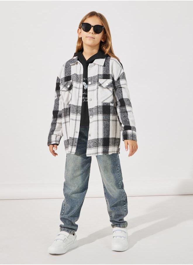 Styli - Button Pocket Front Checked Shacket - Image 1