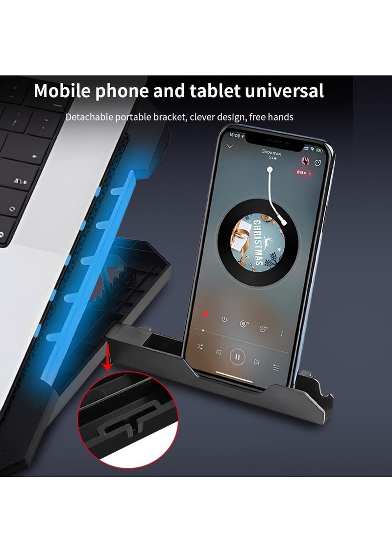 JERTECH KL332 Cooler Pad with Phone Holder Adjustable Aluminum Laptop Stand RGB Foldable Computer Cooling Fans for Laptop  - Image 3