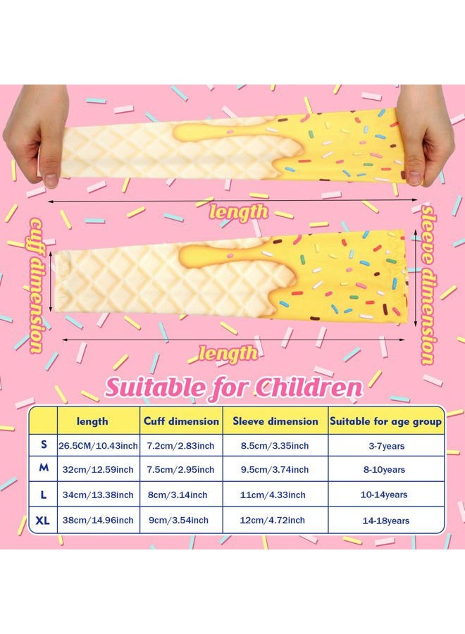 Newcotte 12 Pairs Arm Sleeves for Kids Compression Football Baseball Arm Sleeve Youth UV Protection Breathable Cooling Sleeve (4-8 Years,Pastel Ice Cream) - Image 3