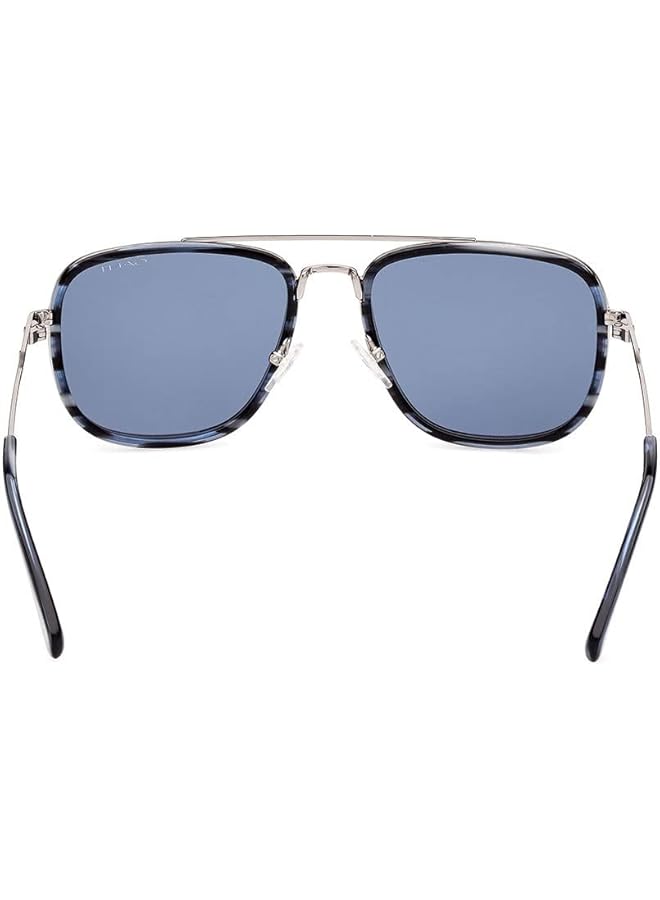 GANT GA721592V56 Square Shape Polarized Sunglasses for Men 56 mm Lens Size Blue/Blue - Image 4