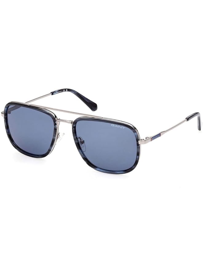 GANT GA721592V56 Square Shape Polarized Sunglasses for Men 56 mm Lens Size Blue/Blue - Image 1