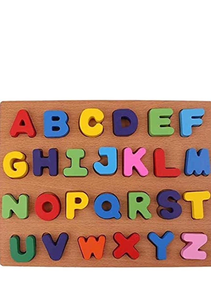 ألعاب تعليمية للأطفال من Play2Learn، ألواح خشبية بأحرف ABC، متعددة الأحجام (أحرف كبيرة) - Image 1