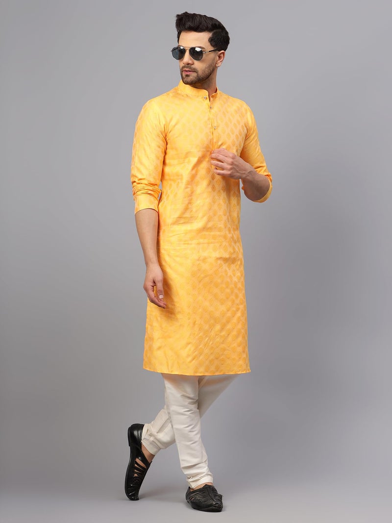 LATEST CHIKAN Men's Cotton Silk Blend Kurta and Pyjama Set - Image 2