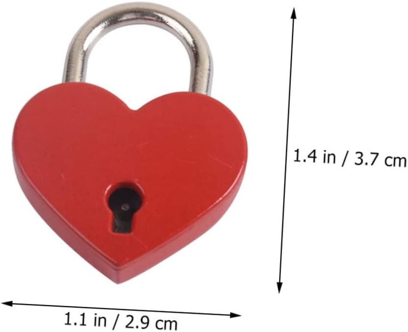 Tehaux 2 Pack Heart Lock And Key Padlock For Luggage Backpack Suitcase - Image 3
