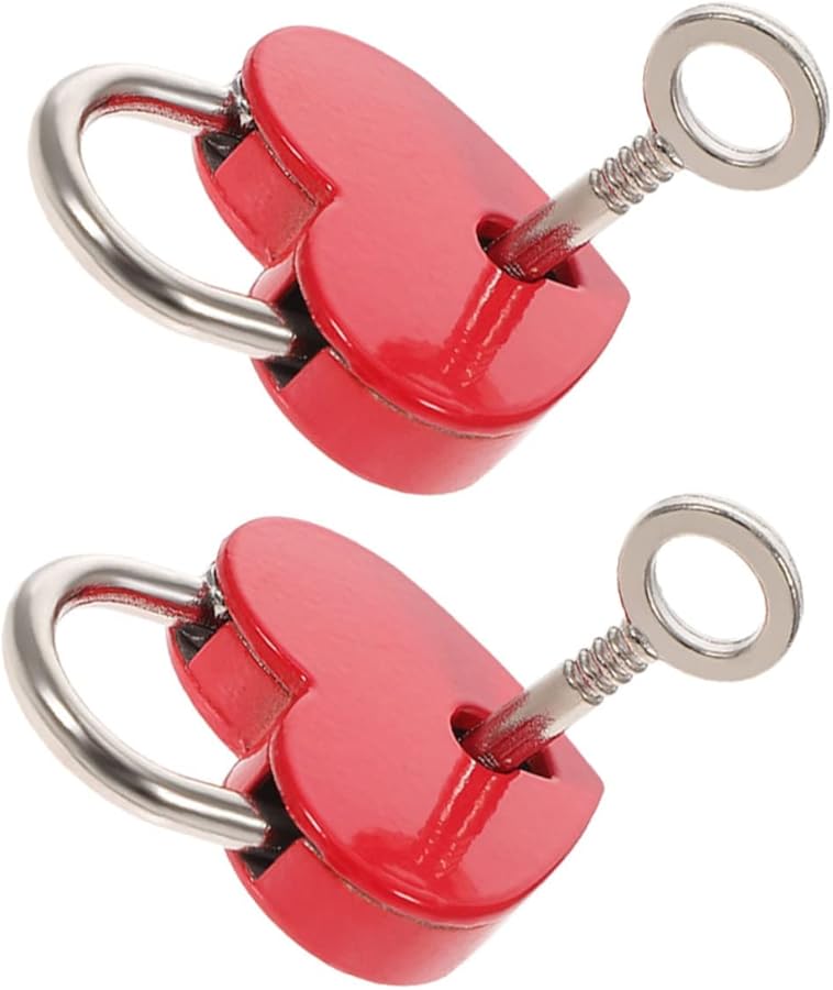 Tehaux 2 Pack Heart Lock And Key Padlock For Luggage Backpack Suitcase - Image 2