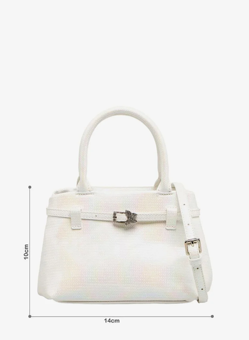 MISSY WHITE Embellished Tote Bag with Double Handle Ramadan Collection for Women | Best Price UAE