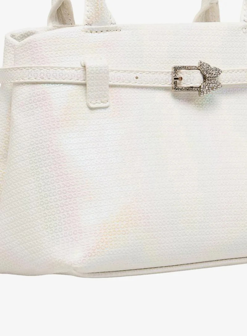 MISSY WHITE Embellished Tote Bag with Double Handle Ramadan Collection for Women | Best Price UAE