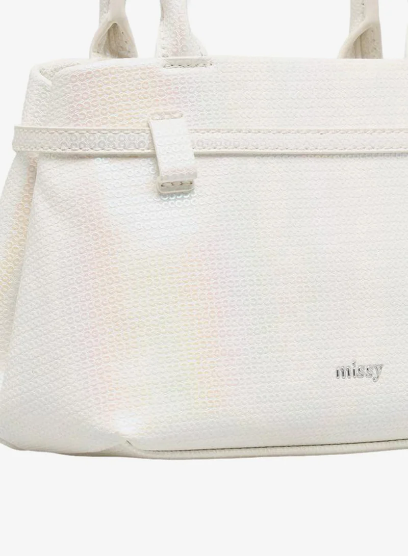 MISSY WHITE Embellished Tote Bag with Double Handle Ramadan Collection for Women | Best Price UAE