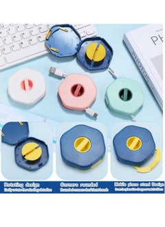 SYOSI 8PCS Cable Management Retractable Cord Organizer, 2 in 1 Cord Organizer Wire Organizer Cord Holder Small Winder Case Phone Holder for Solving Tangles, Headset, Office, Home Supplies  - Image 2