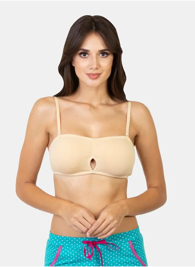 Envie Cotton Padded Non Wired Bandeau Bra by Styli