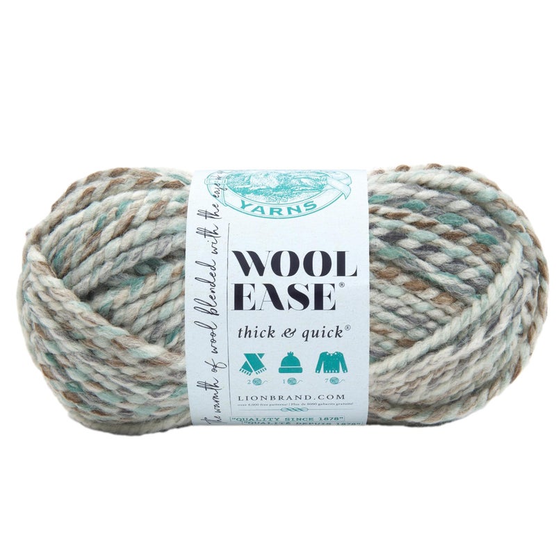 Lion Brand Yarn Wool-Ease Thick & Quick Yarn, Soft and Bulky Yarn for Knitting, Crocheting, and Crafting, 1 Skein, Seaglass - Image 1