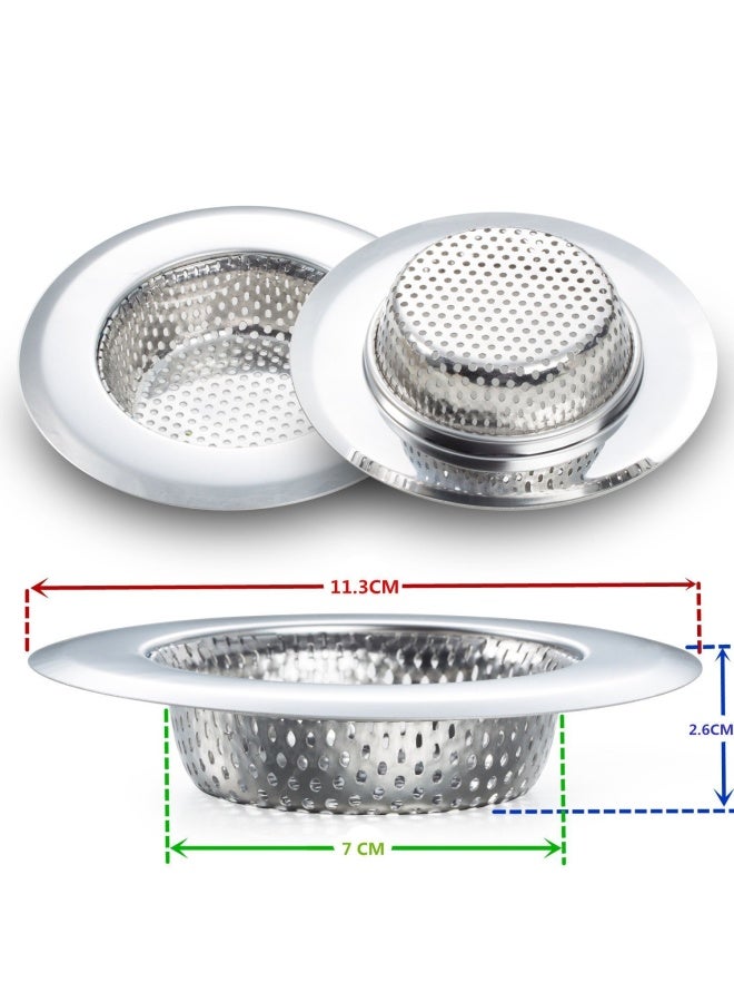 Fengbao 2Pieces Kitchen Sink Strainer - Stainless Steel Large Wide Rim 4.5 Diameter - Image 4