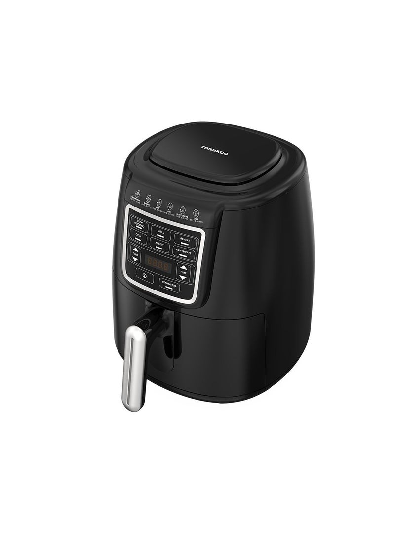 TORNADO Air Fryer 4 Liter 1550 Watt LED Touch Display Black × Silver with 6 Quick Preset Menus – Multi-Functional (Air Fry, Grill, Reheat, Yoghurt, Dehydrate, Slow Cook) Made in Turkey THF-1554D-XL-BS - Image 3