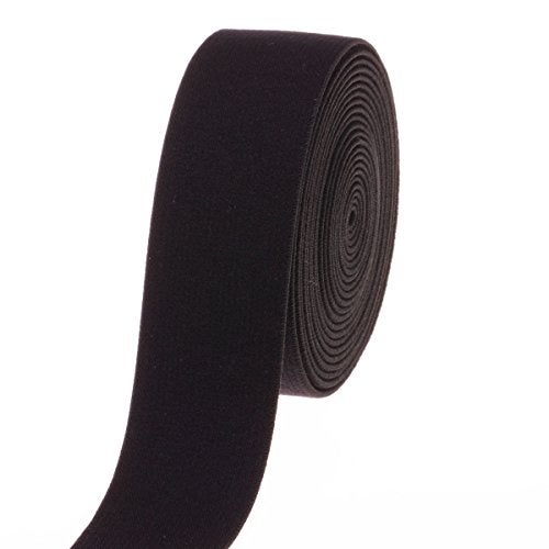 Cotowin 1 1/4 inch Black Plush Elastic,Soft Comfortable Sewing Elastic - 3 Yards - Image 1