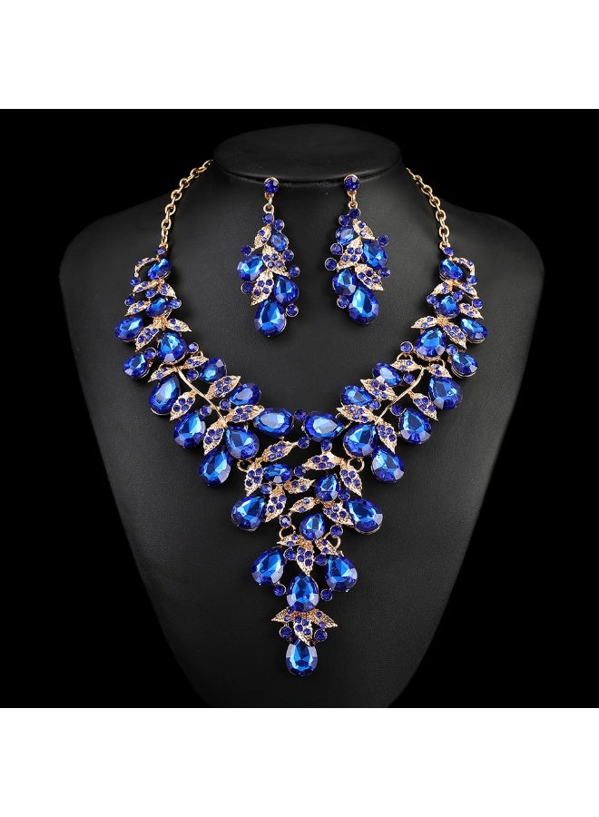 NIBEMINENT Luxury Vintage Crystal Necklace Set - Perfect Accessory for Parties