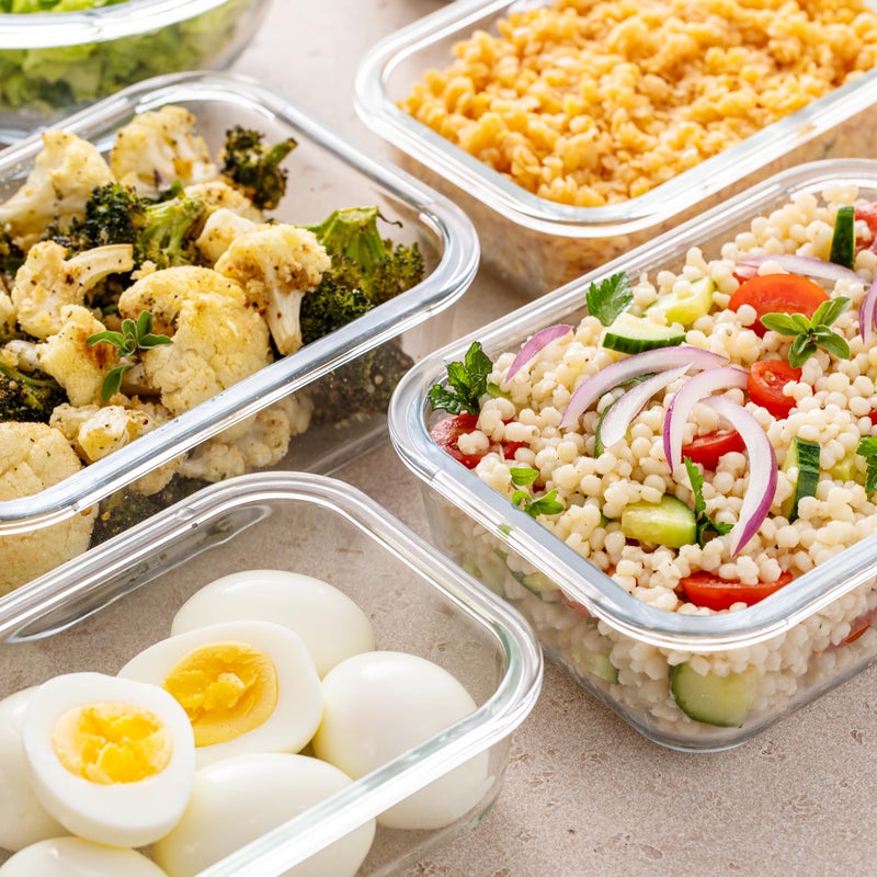 Freshware Glass Storage Containers with Lids, 24 Pieces, 12 Containers with 12 Lids, Glass Meal Prep Container for Lunch, Food Storage Containers, Leak Proof, Freezer Safe, Clear - Image 4
