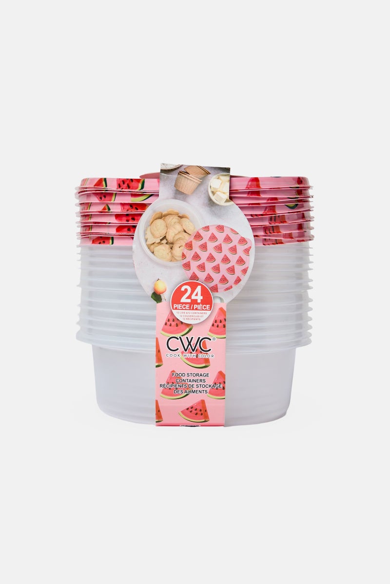 COOK WITH COLOR 24 Pieces Allover Pattern Food Storage Containers, Multicolor - Image 1