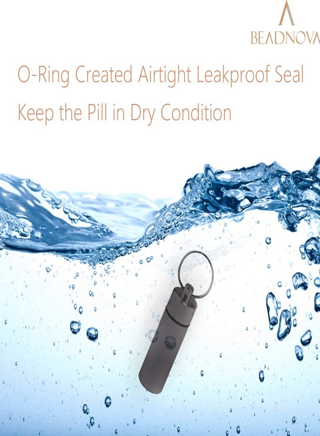 BEADNOVA Pill Holder Keychain Medicine Container Small Portable Pill Case Aluminium Fob Carrier with Medicine (3pcs, 3 Colors Per Pack) - Image 3