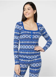 Printed  Pyjama Top